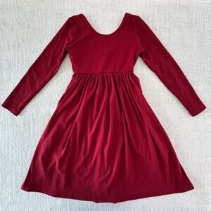 Remie Girl Cranberry Red Long Sleeve Red Dress VGUC 7